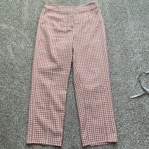 Lulus pink gingham pants, size large